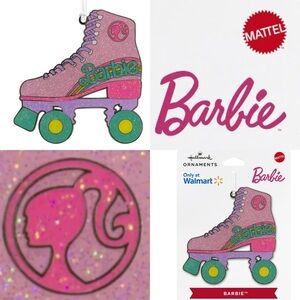 Barbie Glittery Pink Roller Skate Ornament